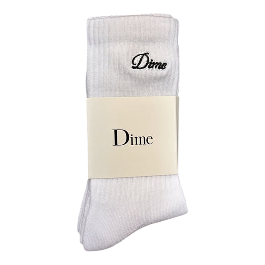 Dime 2 Pack Long Socks- White