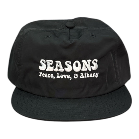 Seasons Peace, Love, & Albany Hat- Black