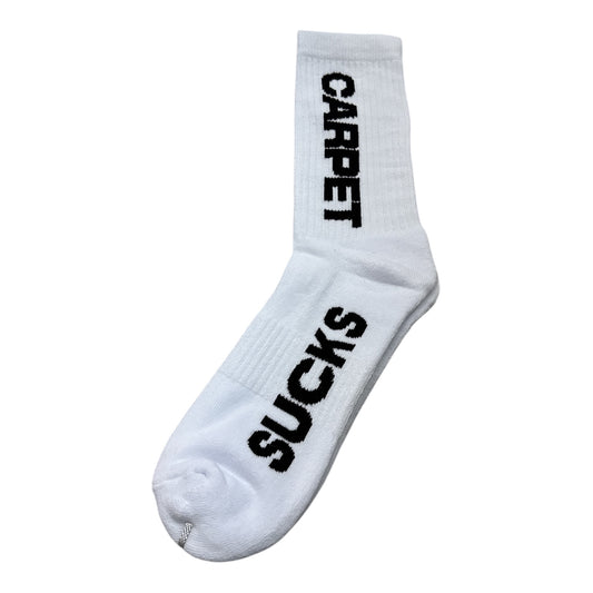 Carpet Carpet Sucks Sock- White