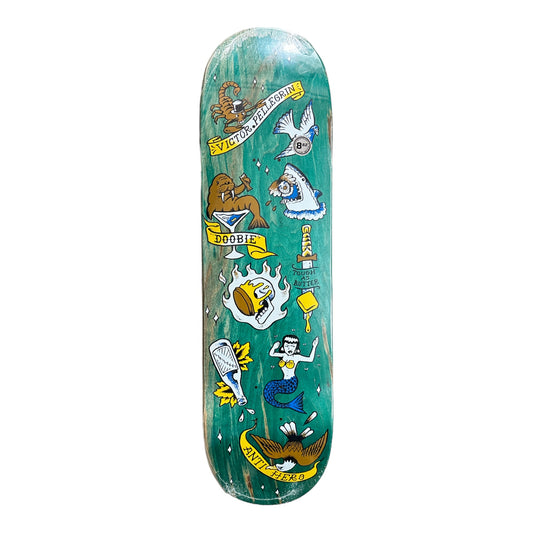 Green Deck with Multiple Pictures of Flash Tattoo style