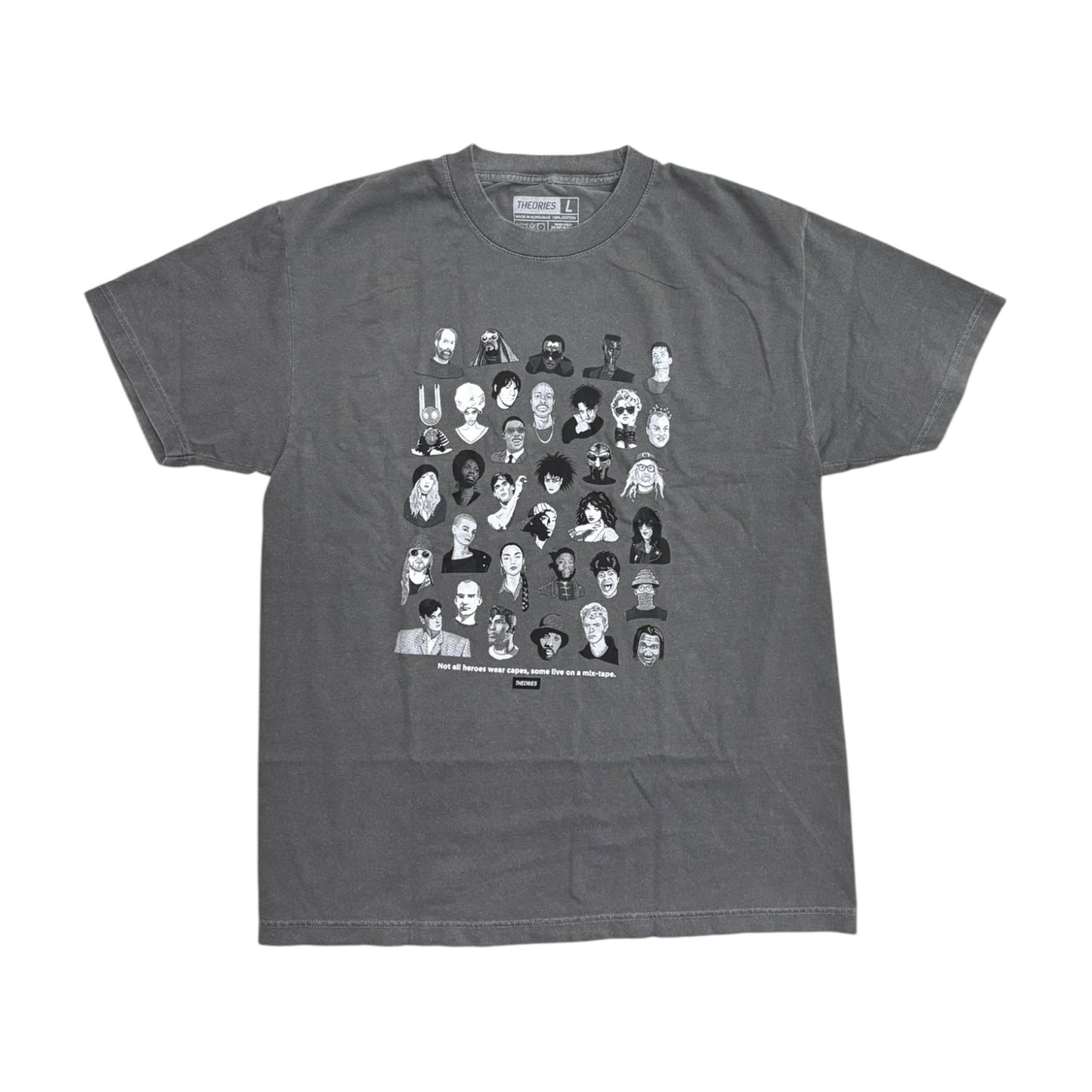 Theories Mixtape Tee- Garment Dyed Faded Black