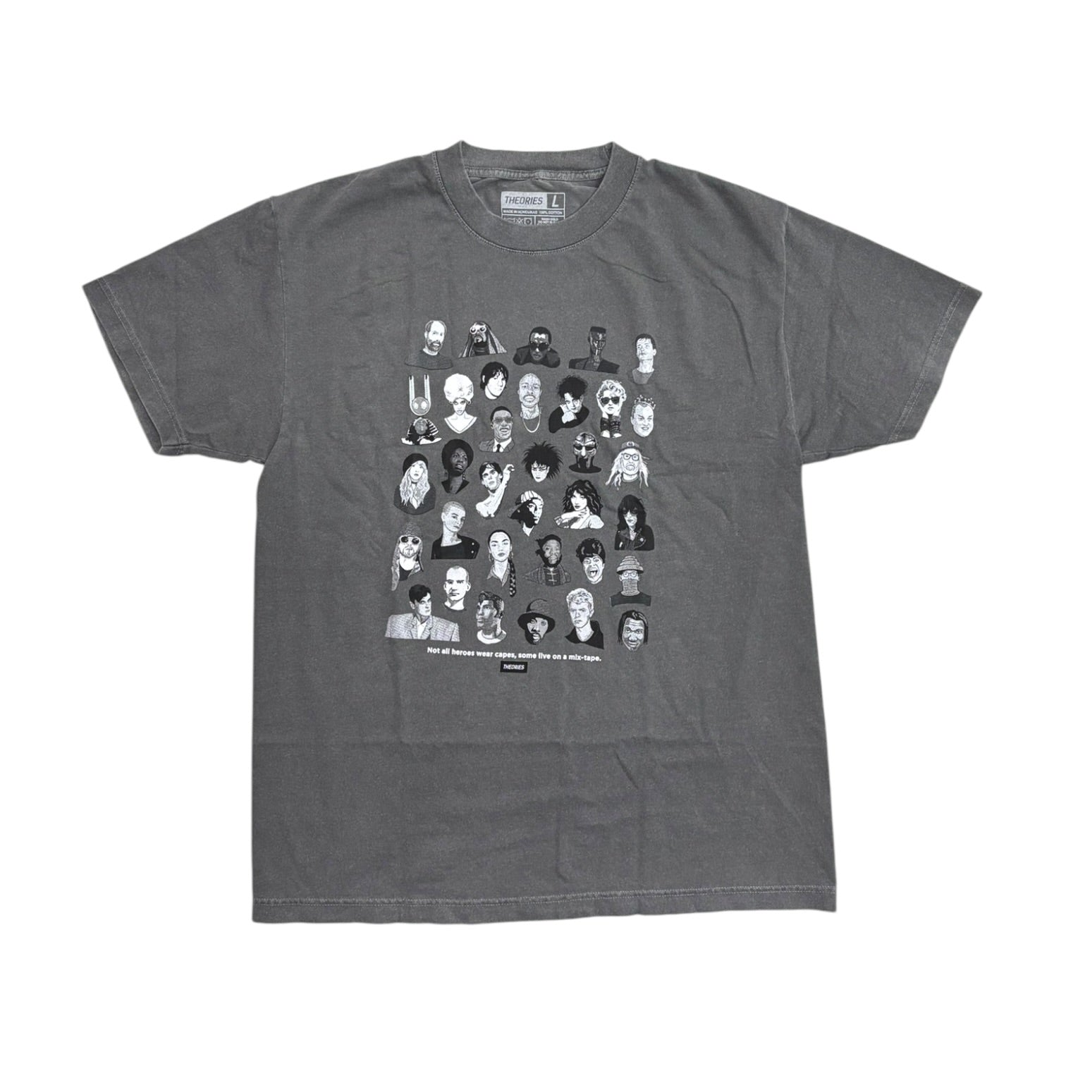 Theories Mixtape Tee- Garment Dyed Faded Black