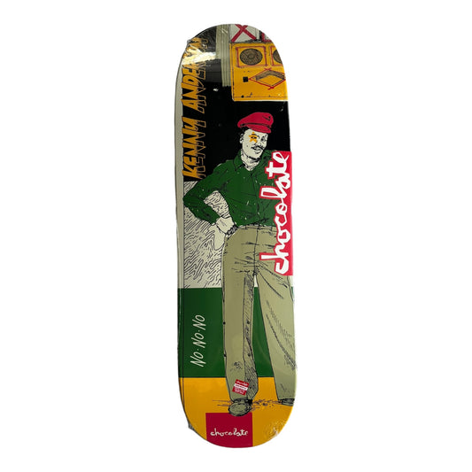 Chocolate deck with man standing multi colored.