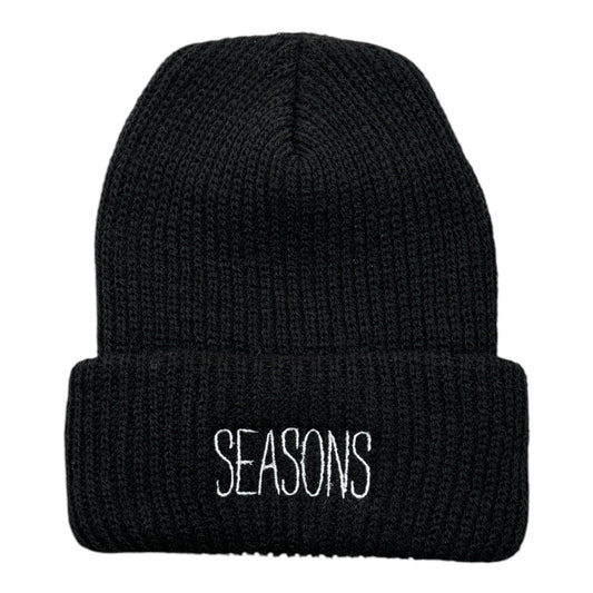 Seasons Stain Logo Beanie- Black