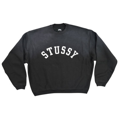 Stussy Sun Faded Oversized Crew- Black