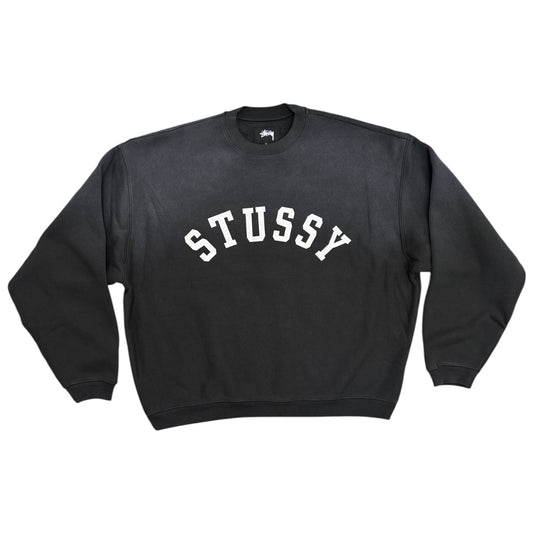 Stussy Sun Faded Oversized Crew- Black