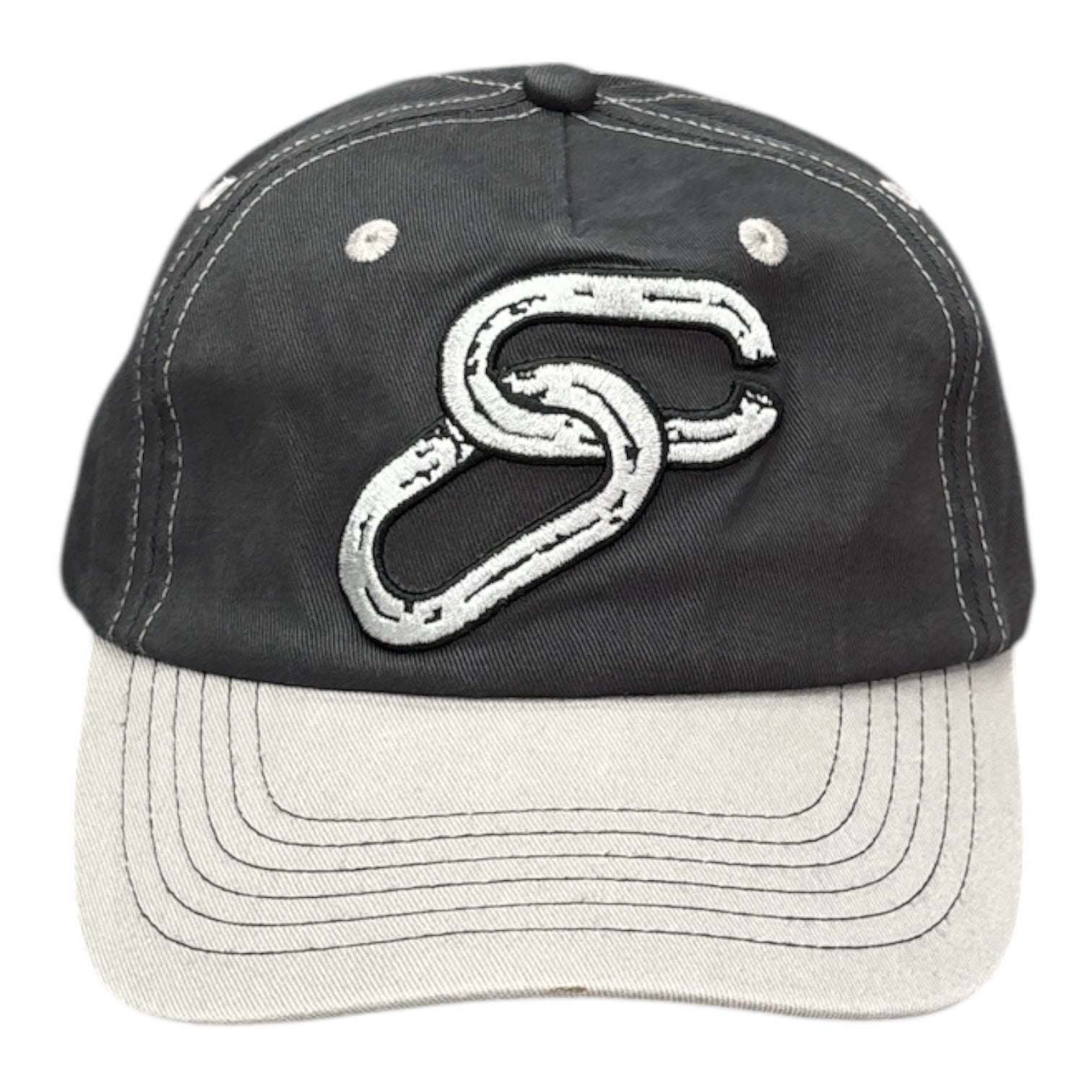 Cash Only Chain 5 Panel Cap- Charcoal/Light Grey