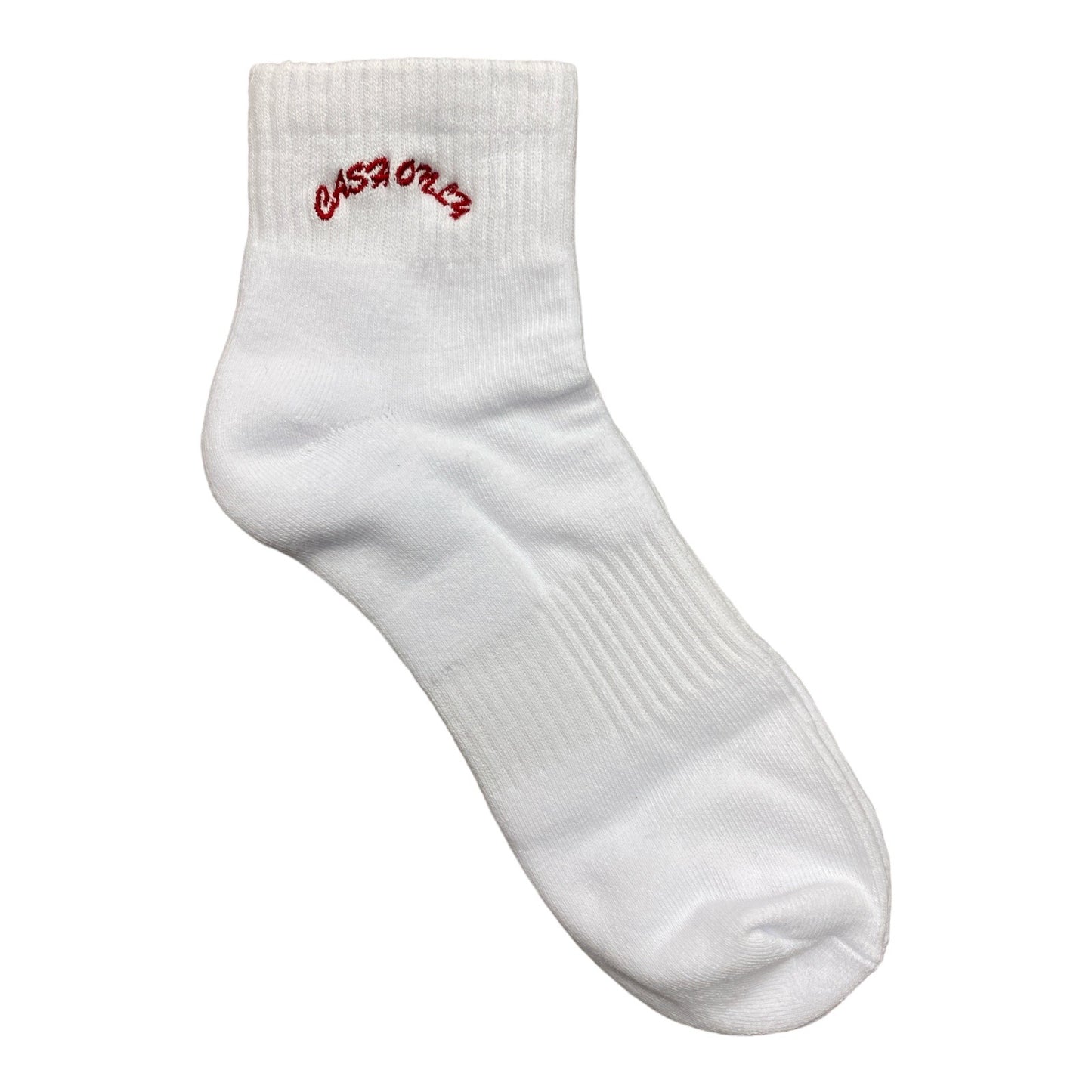 Cash Only Logo Ankle Socks- White