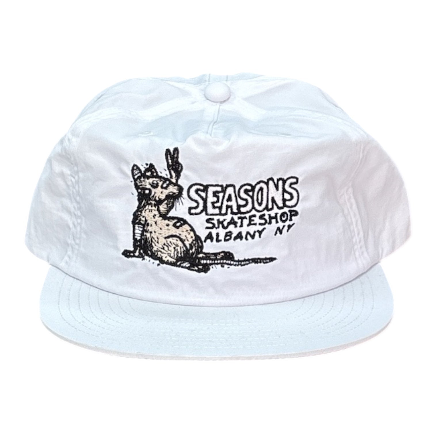 Seasons Rat Nylon Hat- White