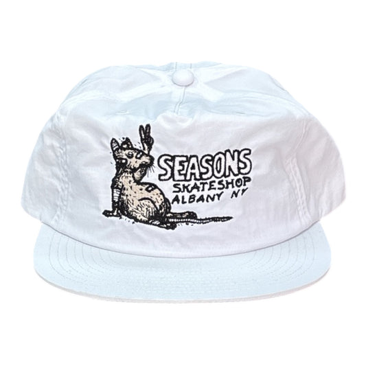 Seasons Rat Nylon Hat- White