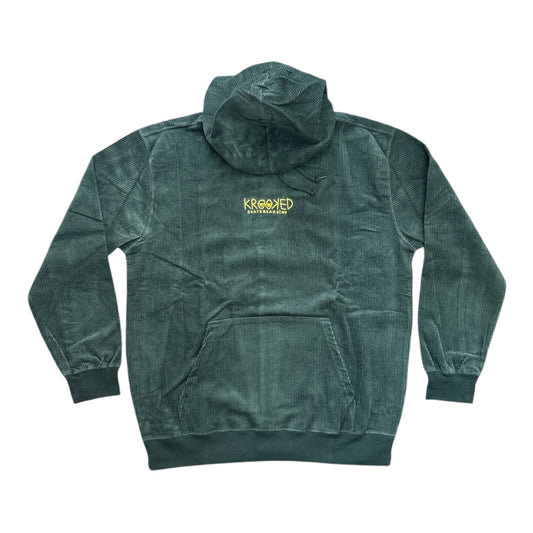 Krooked Eyes Corduroy Hoodie- Green