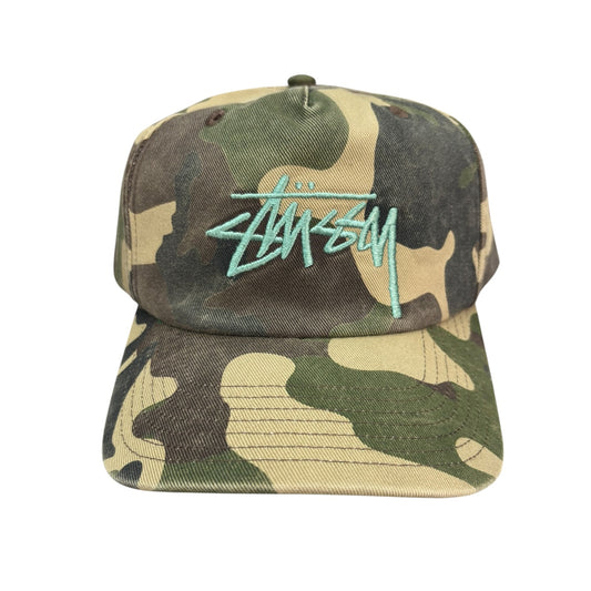 Stussy Mid Depth Big Stock Snapback- Woodland Camo