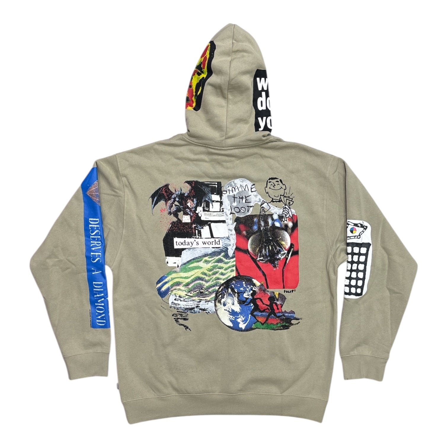 HUF Gimme The Loot Pullover Hoodie- Sand