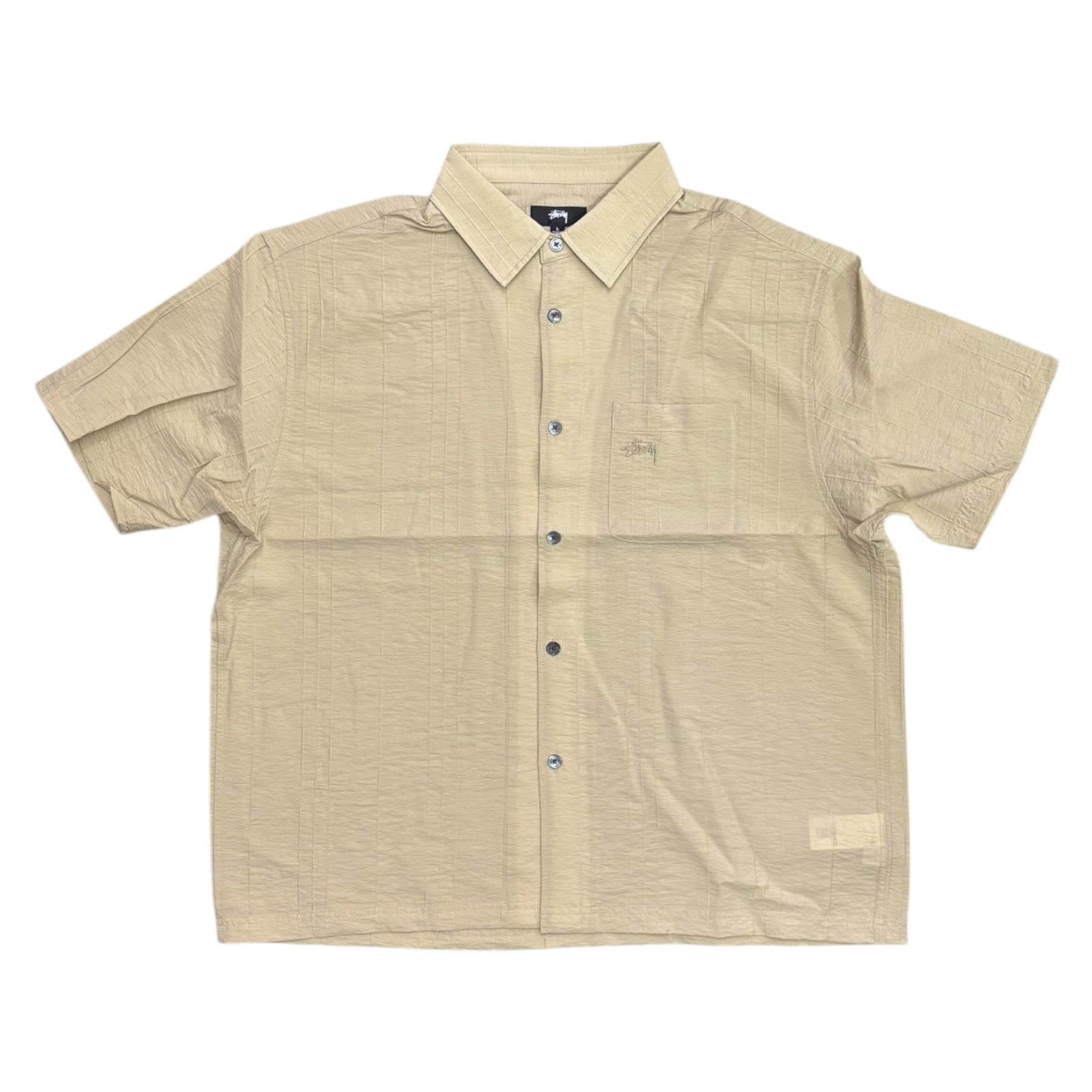 Stussy Pleated Textured Shirt- Tan