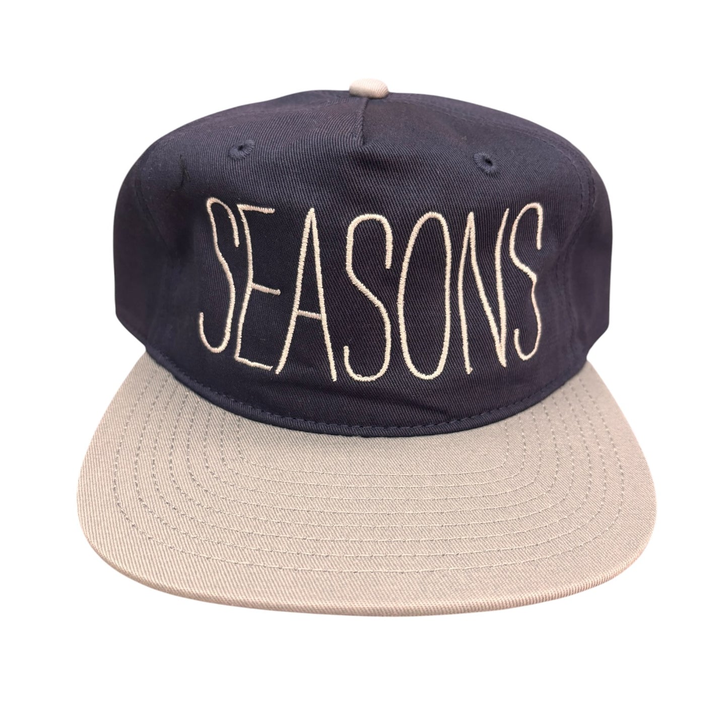 Seasons Tall Skinny Logo Hat- Navy/Light Grey