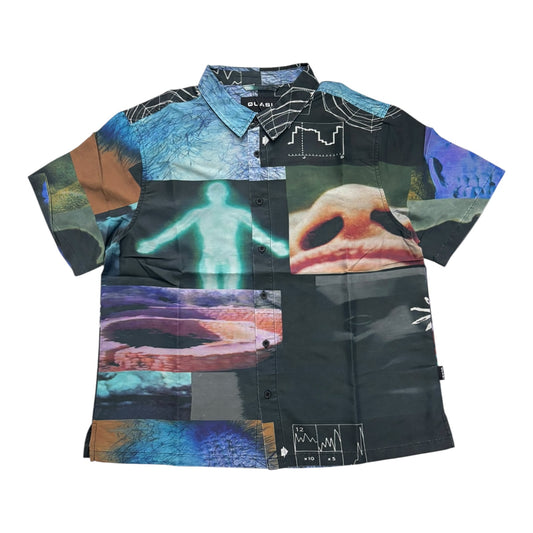 Quasi Dementia Short Sleeve Button Down Shirt- Multi Color