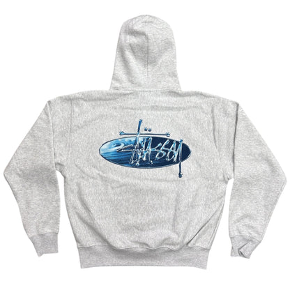 Stussy Wave Oval Pullover Hood- Ash