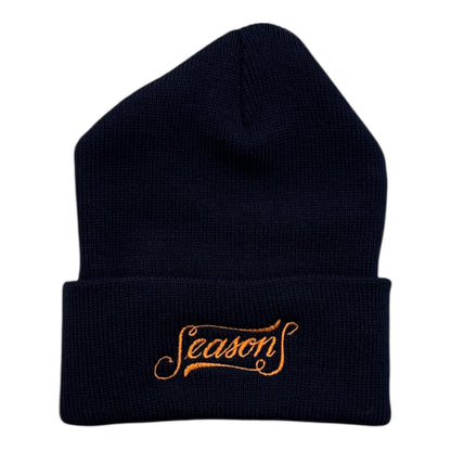 Seasons Dragonette Script Beanie- Navy