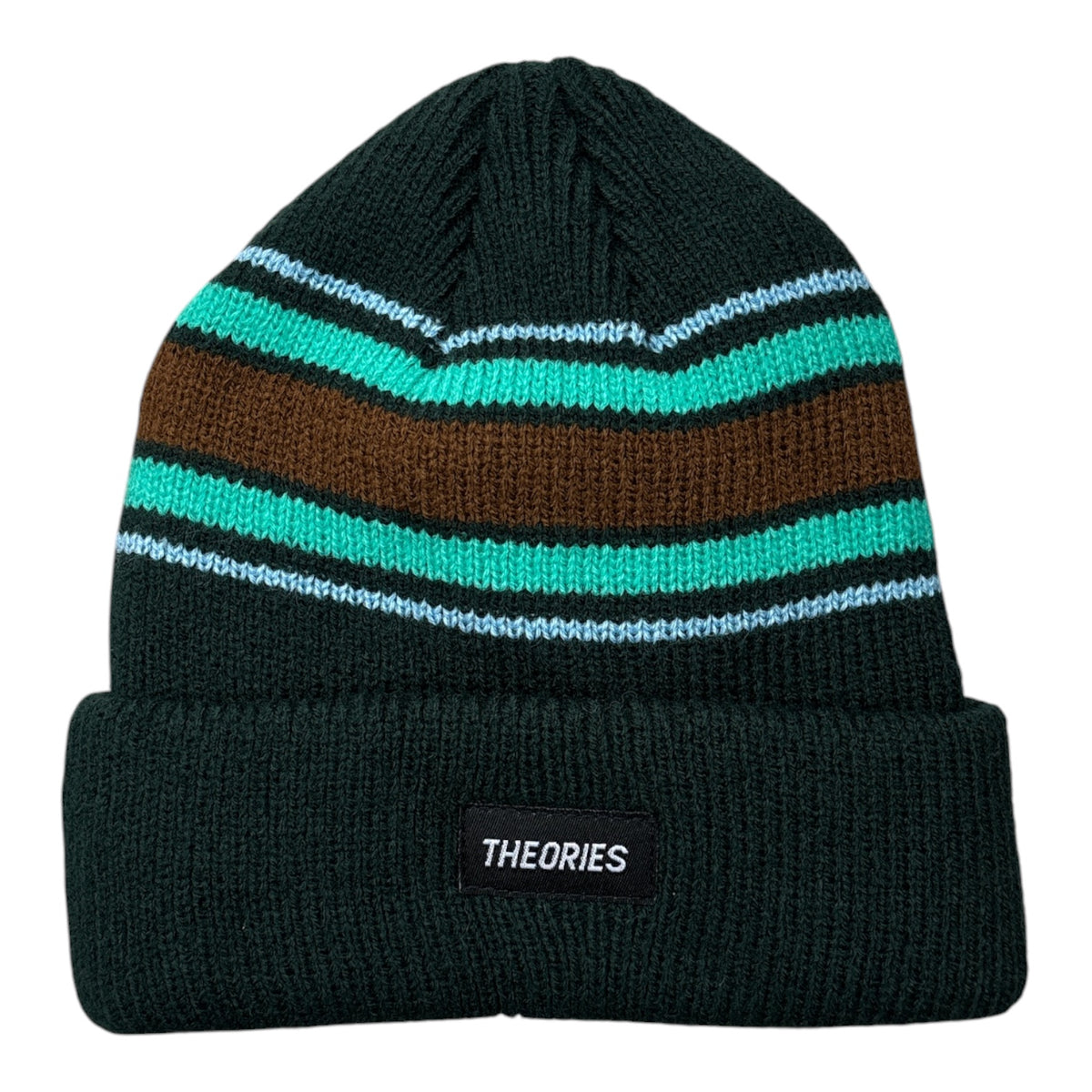 Theories Stamp Stripe Knit Beanie- Palm