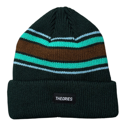 Theories Stamp Stripe Knit Beanie- Palm