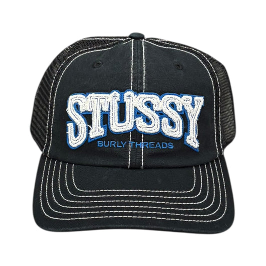 Stussy Burly Threads Trucker Hat- Black