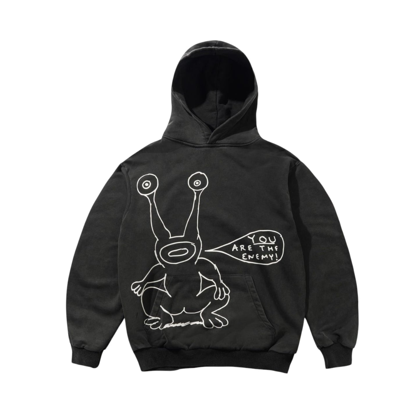 Butter Enemy Hoodie- Distressed Wash Black
