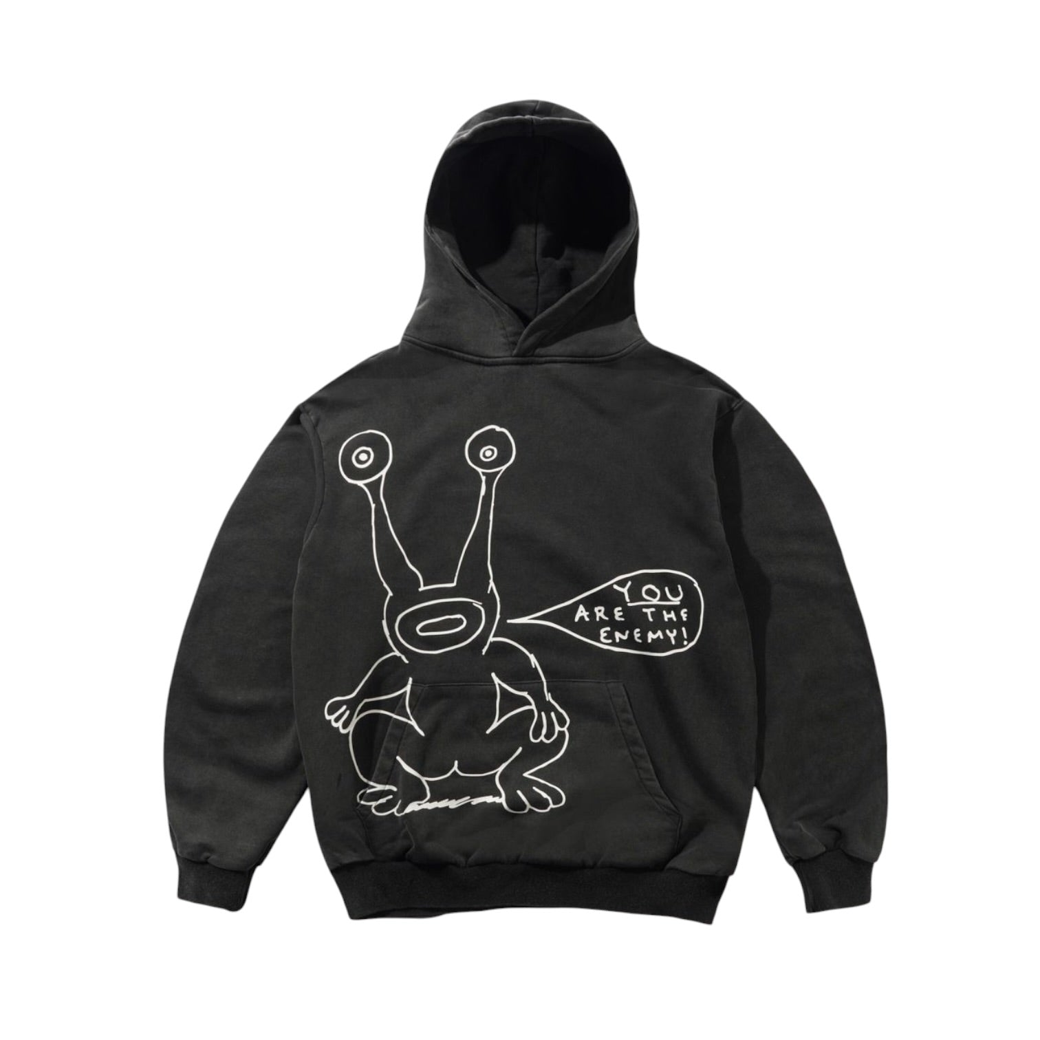 Butter Enemy Hoodie- Distressed Wash Black