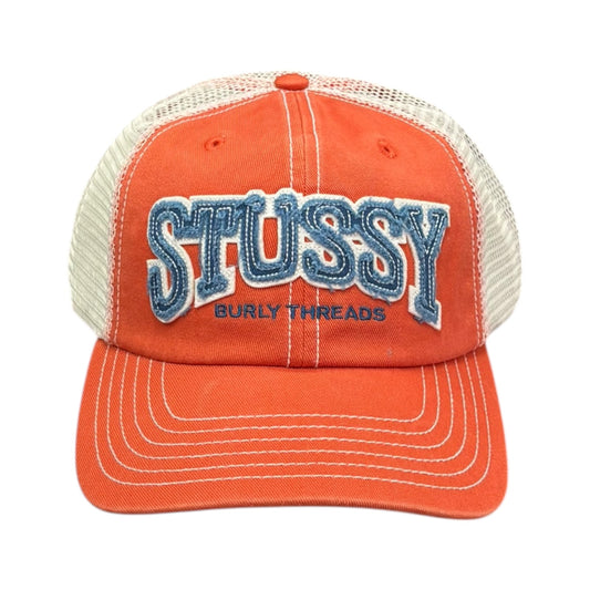 Stussy Burly Threads Trucker Hat- Orange