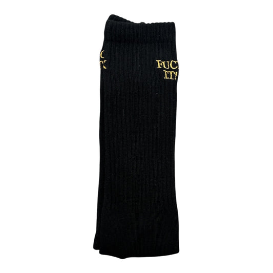 HUF Fuck It Embroidered Crew Socks- Black