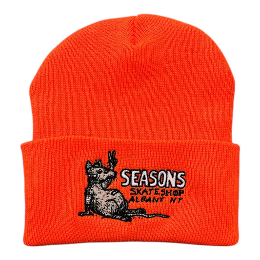 Seasons Rat Logo Beanie- Safety Orange