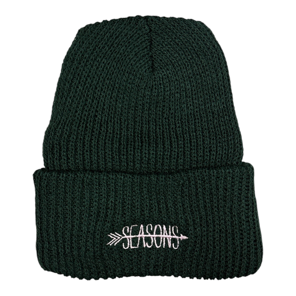 Seasons Loose Arrow Beanie- Forest Green