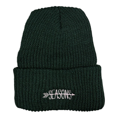Seasons Loose Arrow Beanie- Forest Green