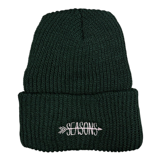 Seasons Loose Arrow Beanie- Forest Green
