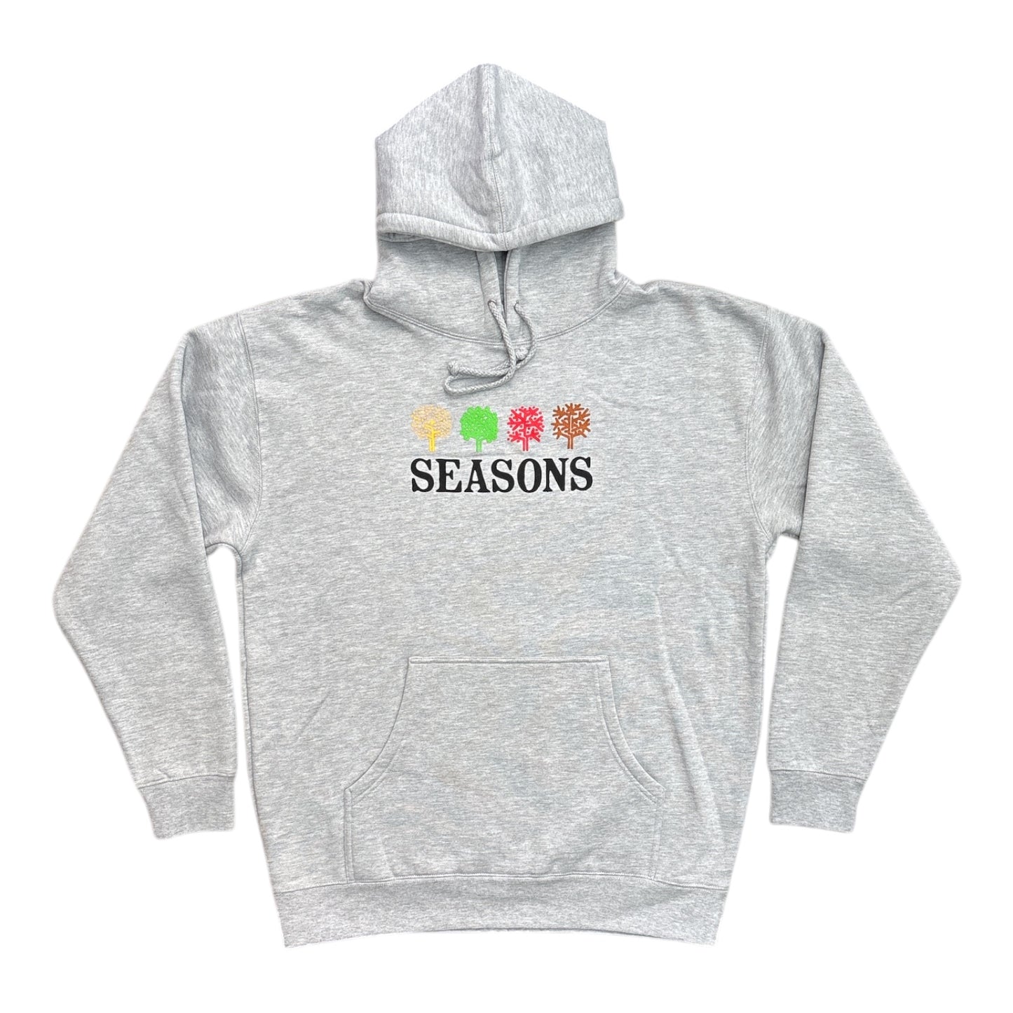Seasons Trees Pullover Hood- Heather Grey