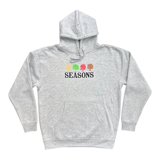Seasons Trees Pullover Hood- Heather Grey