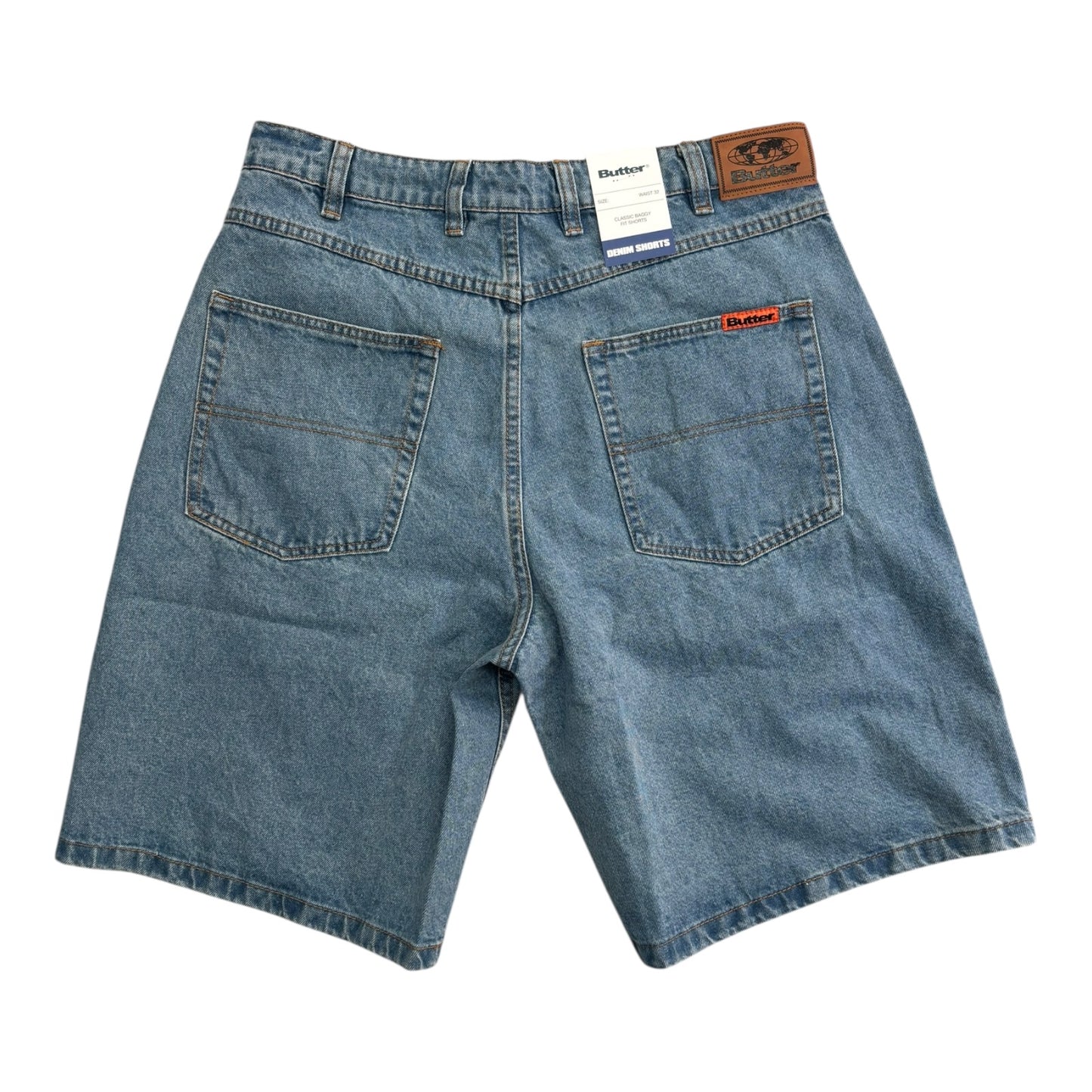 Butter Baggy Denim Shorts- Washed Indigo