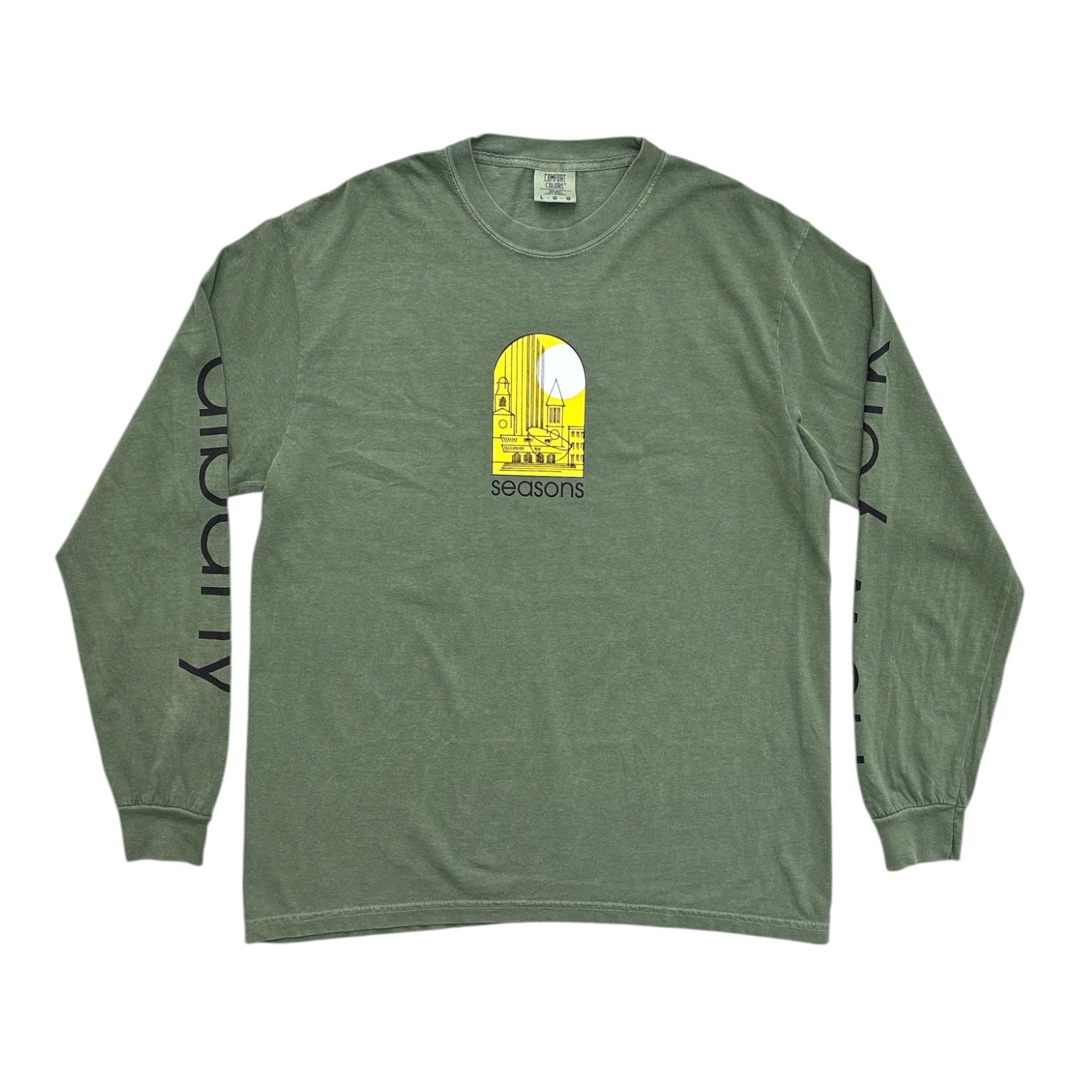 Seasons Sketchy Skyline Long Sleeve Tee- Hemp