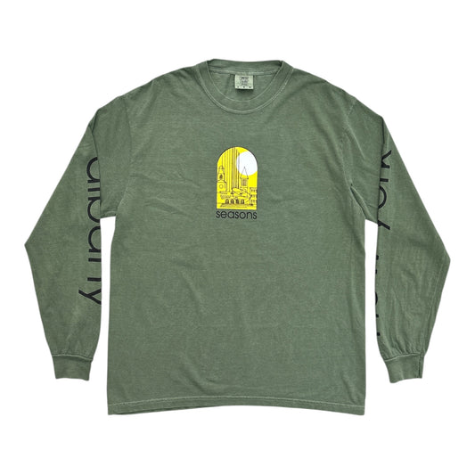 Seasons Sketchy Skyline Long Sleeve Tee- Hemp