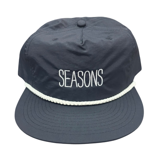 Seasons Skinny Logo Rope Nylon Hat- Black
