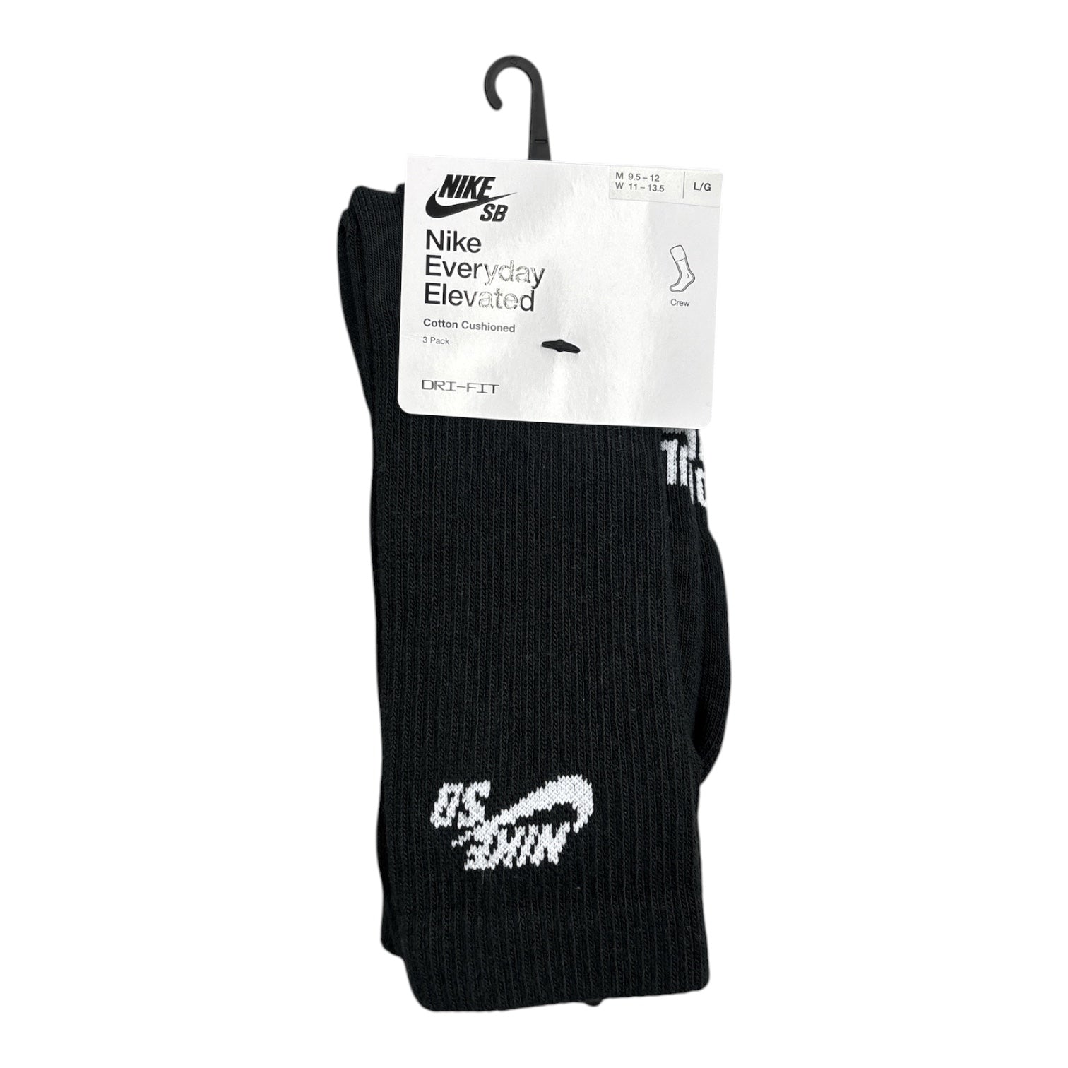 Nike SB Everyday Elevated Crew Socks Pack Of 3- Black