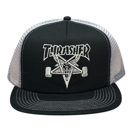 Thrasher Sk8 Goat Trucker Hat- Black/Grey