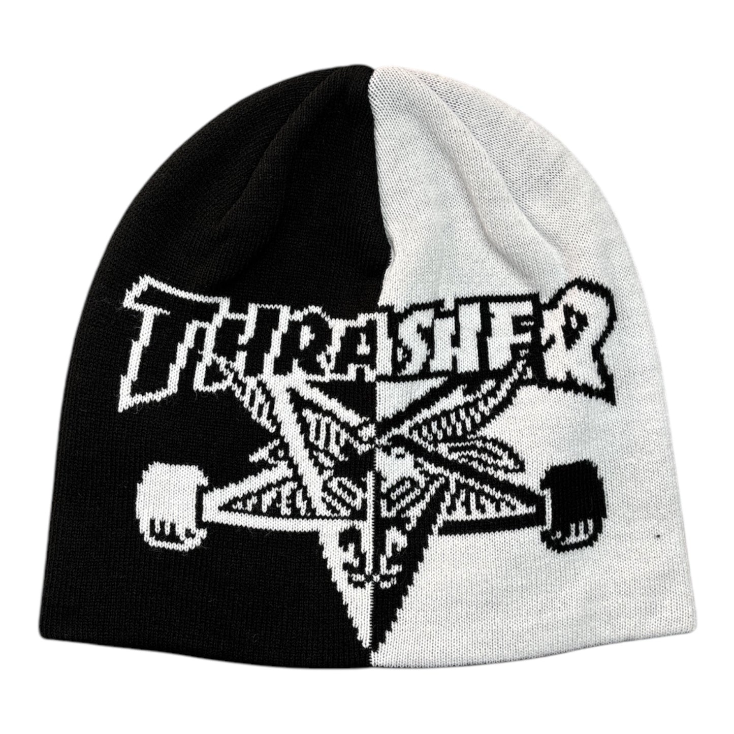 Thrasher Skate Goat Split Skully- Black/White