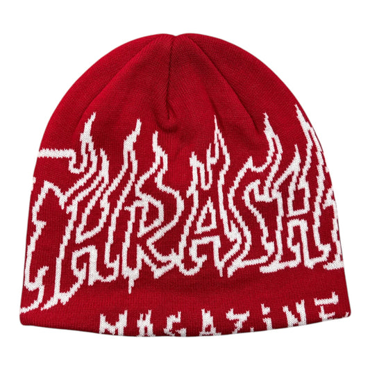 Thrasher Fire Outlined Skully- Red