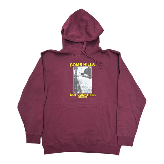 GX1000 Bomb Hills Not Countries Hoodie- Burgundy