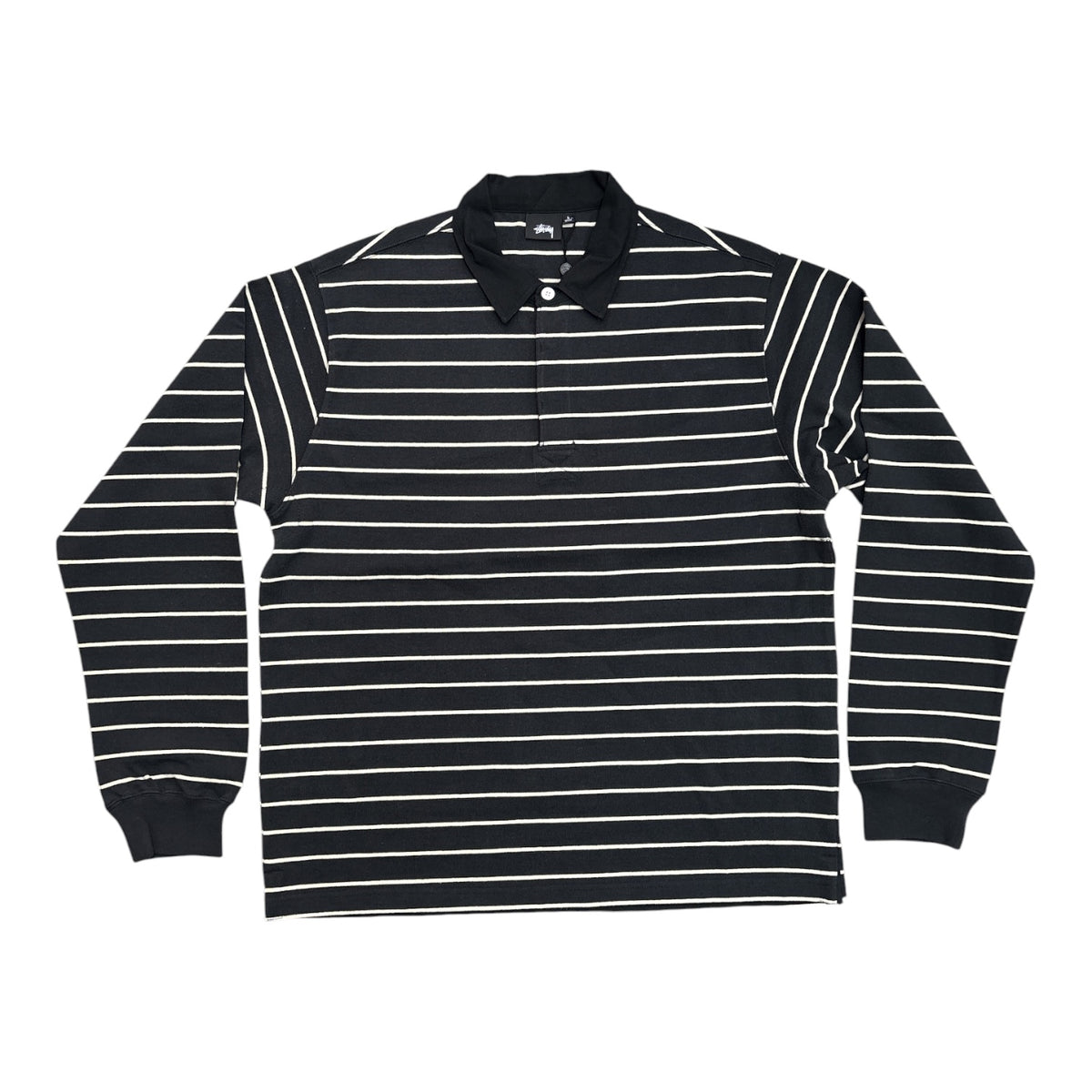 Stussy Pin Striped Rugby- Black