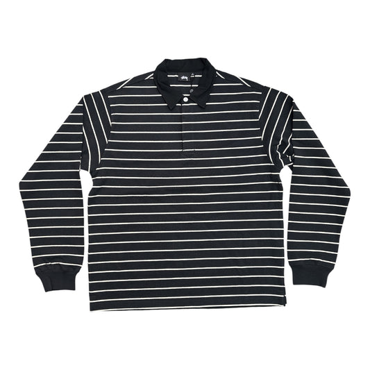 Stussy Pin Striped Rugby- Black
