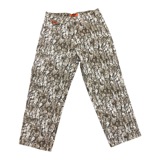 Butter Bark Camo Denim Jeans- Tan