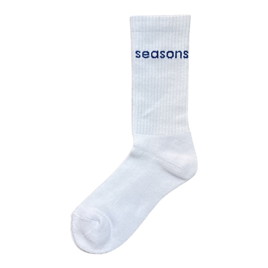 Seasons Little Font Sock- White/Royal