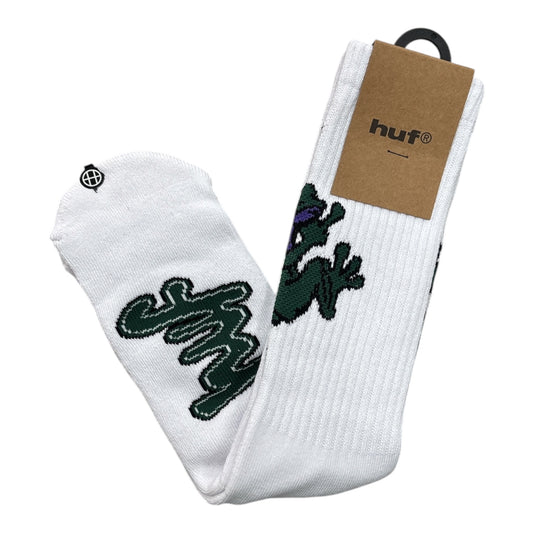 HUF Stuck On You Crew Socks- White