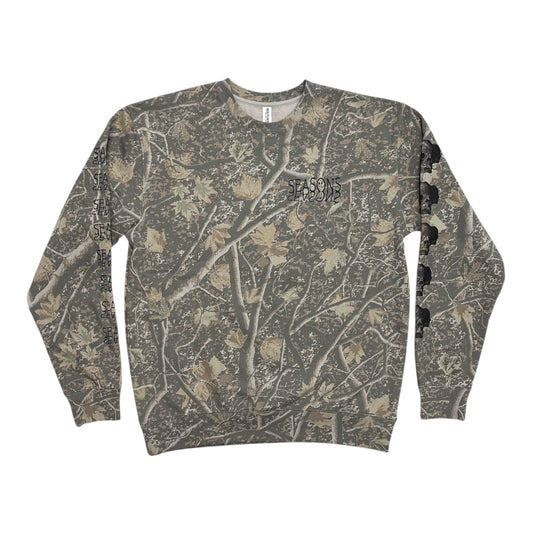 Seasons Warped Skull Crewneck- Deadwood Realtree